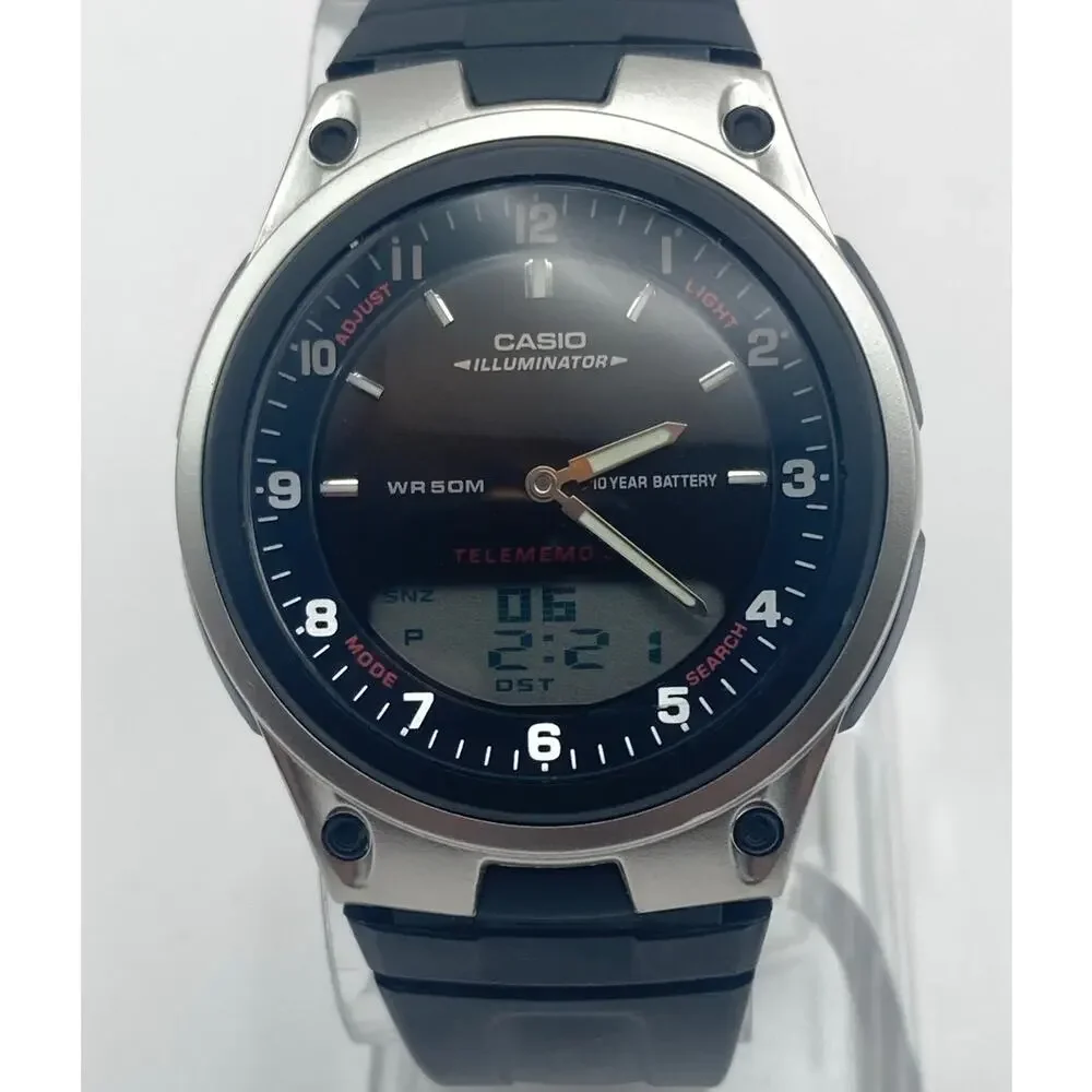 Casio Telememo Sports Analog Digital Combo Mens Watch 40mm - Adjustable -WR 50m